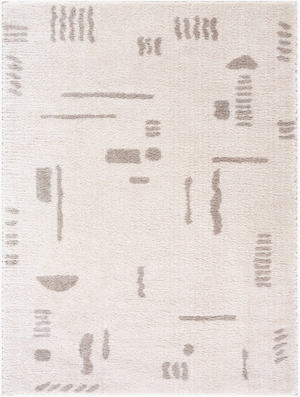 Livabliss Fossay High Pile Shag Rug Plush Polyester Weave for Bedroom or Reading Nook Light Beige, Me 7'10" x 10' FSG2304-71010
