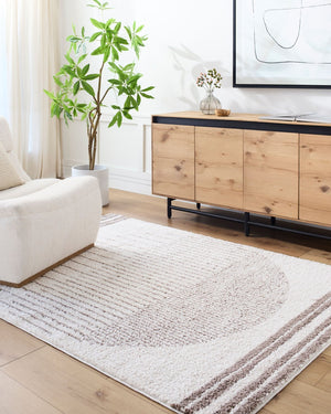 Livabliss Fossay Shag Polyester Area Rug Bohemian High Pile Plush Turkish Woven Accent Light Beige, Da 2'7" x 7'3" FSG2305-2773