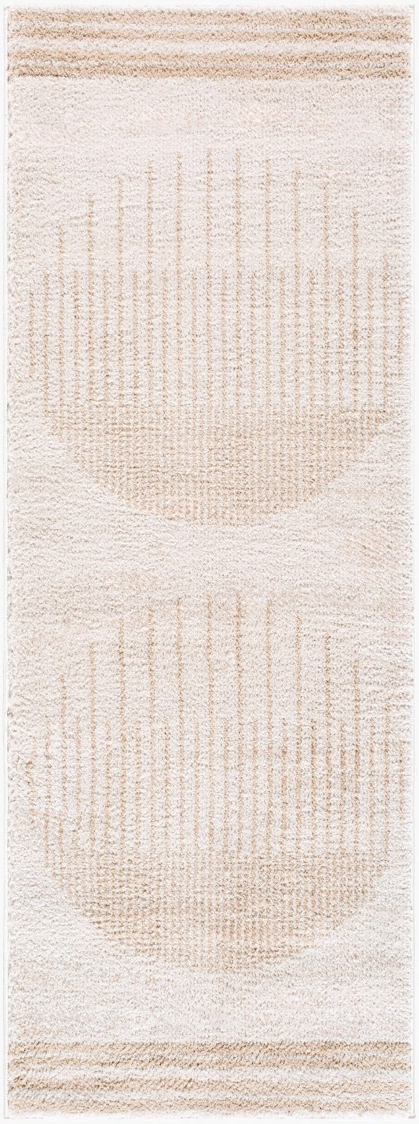 Livabliss Fossay Plush High Pile Shag Rug Bohemian Global Style Soft Polyester Entryway Accent Light Beige, Be 2'7" x 7'3" FSG2306-2773