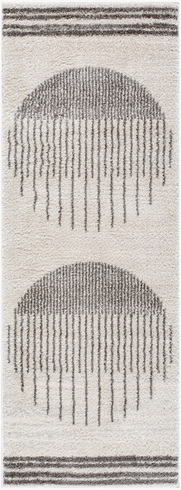 Livabliss Fossay Plush Polyester Shag Rug Machine Woven Bohemian Global Accent for Cozy Interiors Light Beige, Ch 2'7" x 7'3" FSG2308-2773