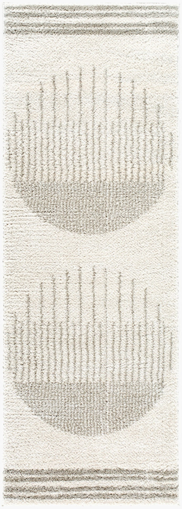 Livabliss Fossay Bohemian Global Shag Rug Plush Polyester Pile Woven Accent for Entryway Light Beige, Me 2'7" x 7'3" FSG2309-2773
