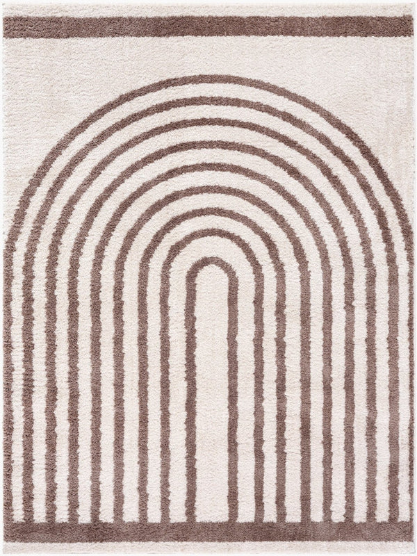 Livabliss Fossay Plush Polyester Shag Rug Art Deco Machine Woven High Pile Entryway Accent Light Beige, Da 2' x 2'11" FSG2310-2211