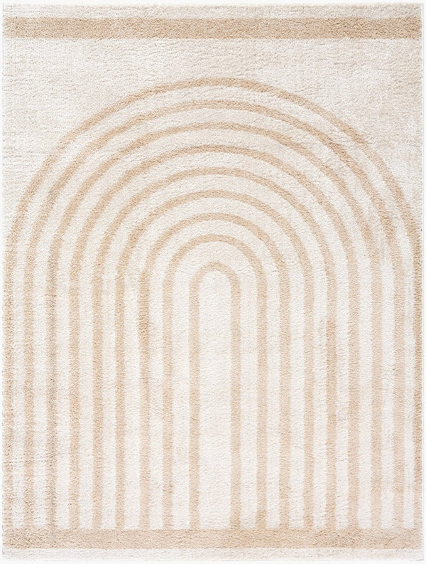 Livabliss Fossay Shag Polyester Area Rug Machine Woven Plush Pile for Bedroom or Bath Light Beige, Be 2' x 2'11" FSG2311-2211