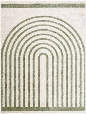 Livabliss Fossay Plush Polyester Shag Rug Art Deco Style Machine Woven Entryway Accent Light Beige, Gr 7'10" x 10' FSG2312-71010