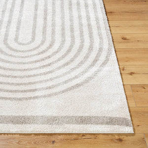 Livabliss Fossay Art Deco Shag Rug Machine Woven Polyester High Pile Bohemian Bedroom Accent Light Beige, Me 2' x 2'11" FSG2313-2211