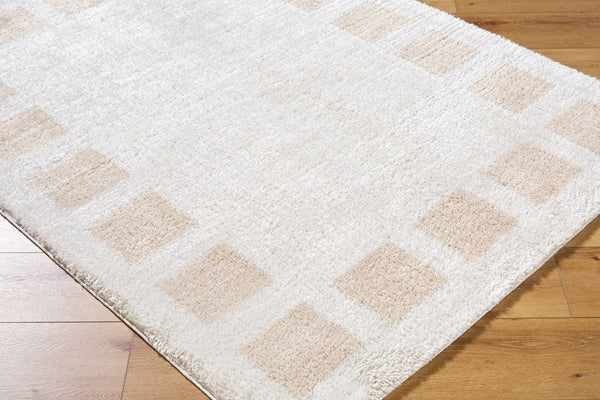 Livabliss Fossay Plush Polyester Shag Rug Art Deco Geometric Pattern Turkish Woven Accent Light Beige, Be 7'10" x 10' FSG2314-71010