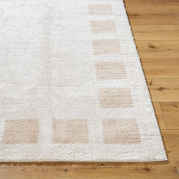 Livabliss Fossay Plush Polyester Shag Rug Art Deco Geometric Pattern Turkish Woven Accent Light Beige, Be 7'10" x 10' FSG2314-71010