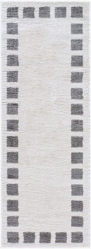 Livabliss Fossay Art Deco High Pile Shag Rug Turkish Woven Polyester for Bedroom or Reading Nook Light Beige, Ch 2'7" x 7'3" FSG2316-2773