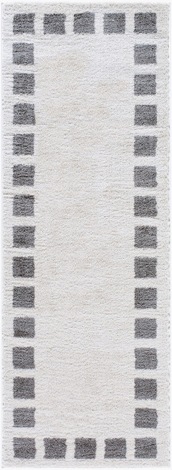Livabliss Fossay Art Deco High Pile Shag Rug Turkish Woven Polyester for Bedroom or Reading Nook Light Beige, Ch 2'7" x 7'3" FSG2316-2773