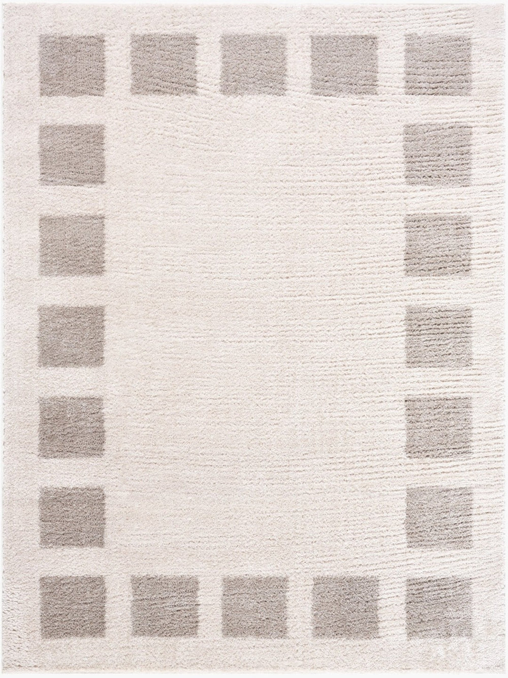 Livabliss Fossay Art Deco High Pile Shag Rug Plush Polyester Accent for Entryway or Bedside Light Beige, Me 5'3" x 7' FSG2317-537