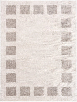 Livabliss Fossay Art Deco High Pile Shag Rug Plush Polyester Accent for Entryway or Bedside Light Beige, Me 5'3" x 7' FSG2317-537