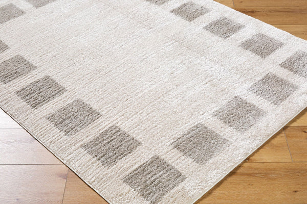 Livabliss Fossay Art Deco High Pile Shag Rug Plush Polyester Accent for Entryway or Bedside Light Beige, Me 5'3" x 7' FSG2317-537