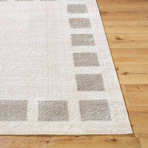 Livabliss Fossay Art Deco High Pile Shag Rug Plush Polyester Accent for Entryway or Bedside Light Beige, Me 5'3" x 7' FSG2317-537