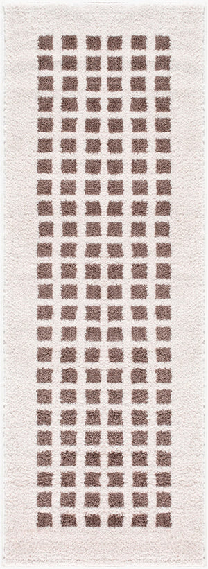 Livabliss Fossay Art Deco Shag Rug Turkish Woven Polyester Plush Pile Entryway Accent Light Beige, Da 2'7" x 7'3" FSG2318-2773