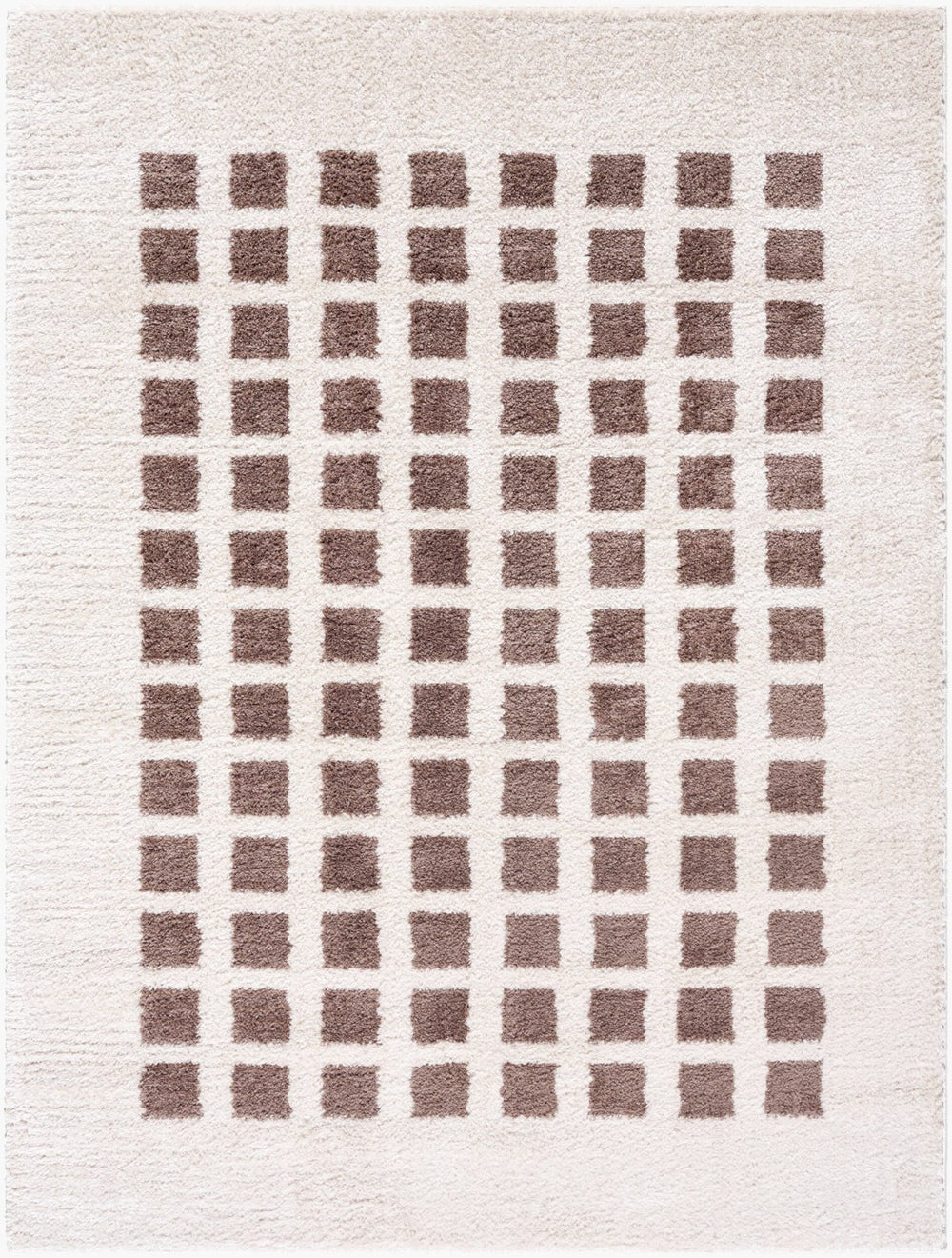 Livabliss Fossay Art Deco Shag Rug Turkish Woven Polyester Plush Pile Entryway Accent Light Beige, Da 7'10" x 10' FSG2318-71010