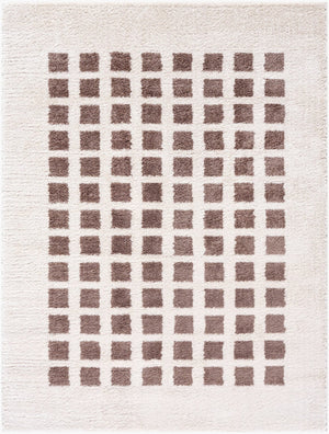 Livabliss Fossay Art Deco Shag Rug Turkish Woven Polyester Plush Pile Entryway Accent Light Beige, Da 7'10" x 10' FSG2318-71010