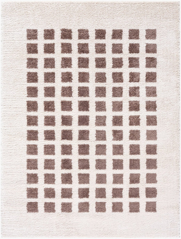 Livabliss Fossay Art Deco Shag Rug Turkish Woven Polyester Plush Pile Entryway Accent Light Beige, Da 7'10" x 10' FSG2318-71010