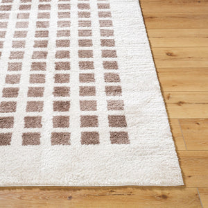 Livabliss Fossay Art Deco Shag Rug Turkish Woven Polyester Plush Pile Entryway Accent Light Beige, Da 7'10" x 10' FSG2318-71010