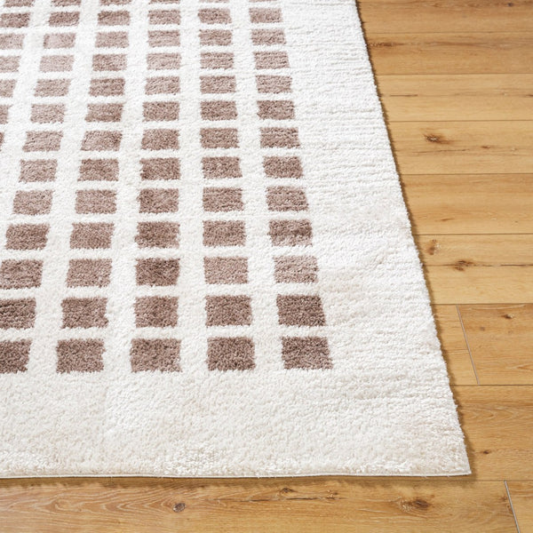 Livabliss Fossay Art Deco Shag Rug Turkish Woven Polyester Plush Pile Entryway Accent Light Beige, Da 7'10" x 10' FSG2318-71010