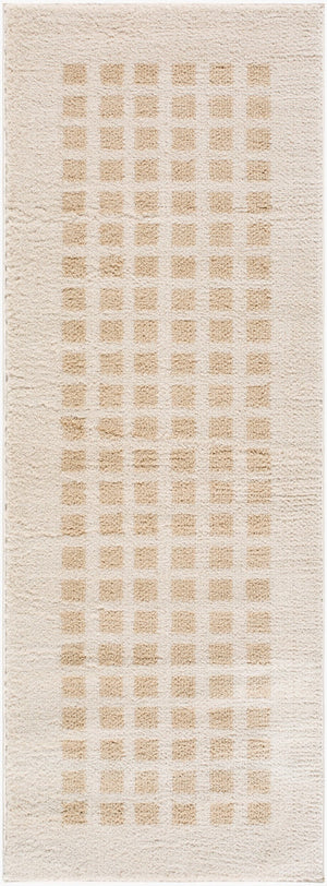 Livabliss Fossay Art Deco Shag Rug Plush Polyester High Pile for Entryway Bathroom Bedside Light Beige, Be 2'7" x 7'3" FSG2319-2773