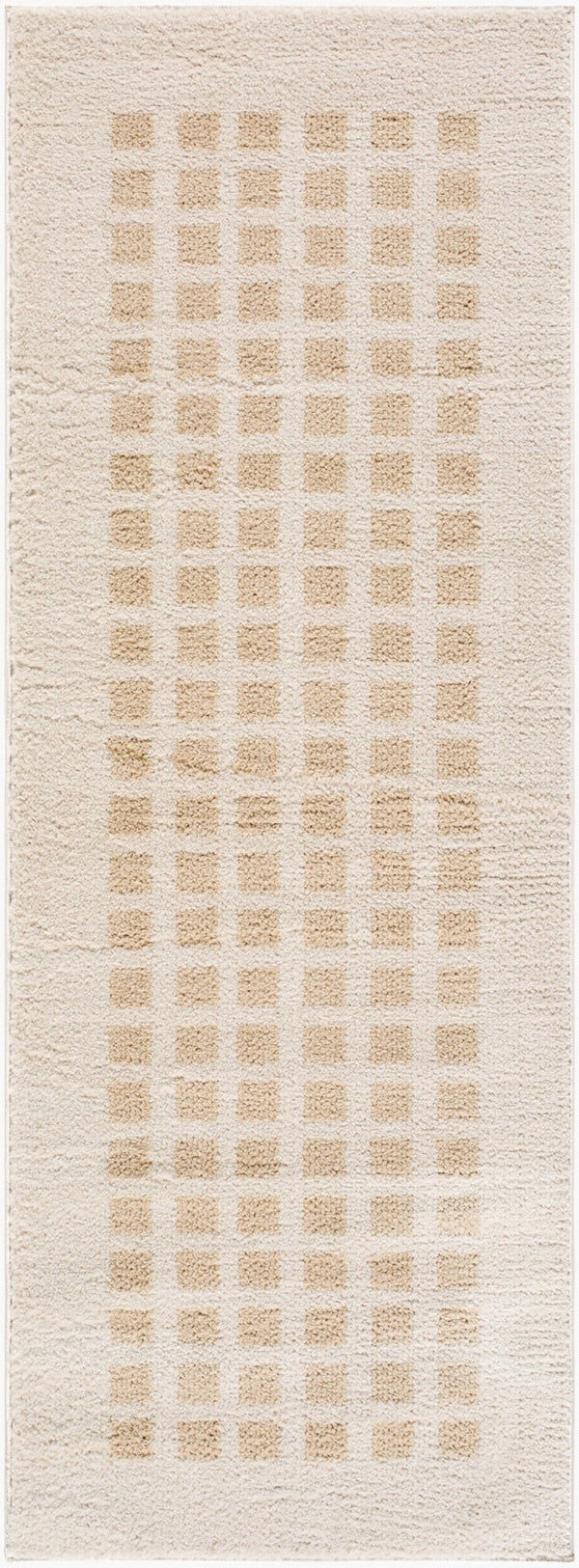 Livabliss Fossay Art Deco Shag Rug Plush Polyester High Pile for Entryway Bathroom Bedside Light Beige, Be 2'7" x 7'3" FSG2319-2773