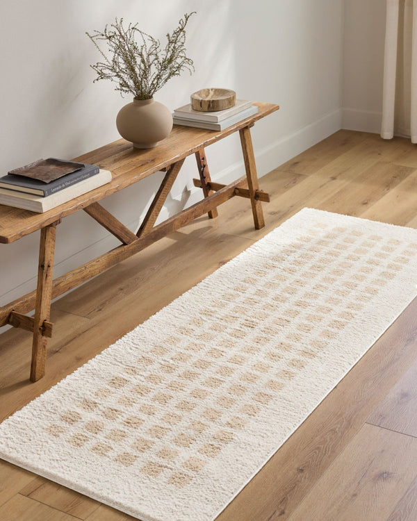 Livabliss Fossay Art Deco Shag Rug Plush Polyester High Pile for Entryway Bathroom Bedside Light Beige, Be 7'10" x 10' FSG2319-71010