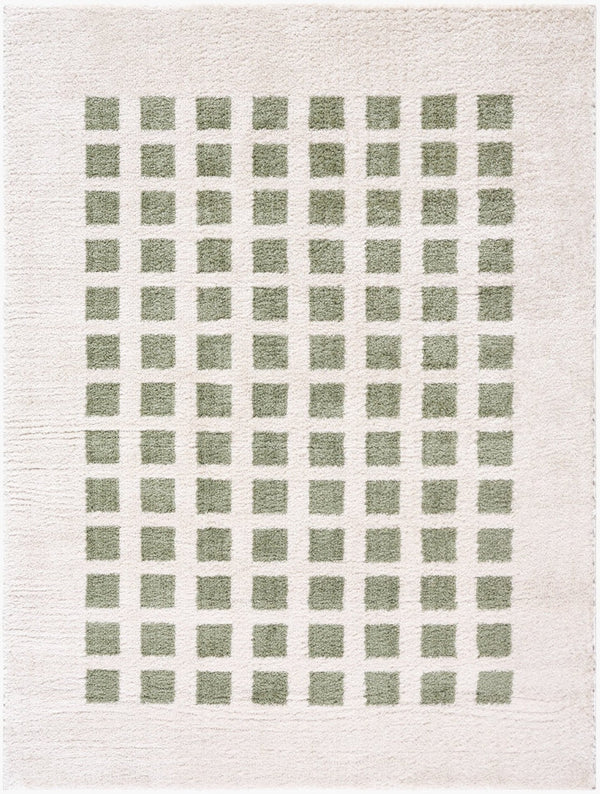 Livabliss Fossay Art Deco Shag Rug Plush High Pile Polyester Accent for Bedside or Entryway Light Beige, Gr 5'3" x 7' FSG2320-537