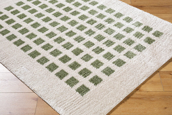 Livabliss Fossay Art Deco Shag Rug Plush High Pile Polyester Accent for Bedside or Entryway Light Beige, Gr 5'3" x 7' FSG2320-537