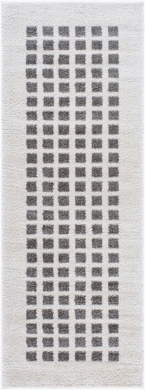 Livabliss Fossay Art Deco Shag Rug Plush Polyester High Pile Accent for Entryway Floors Light Beige, Ch 2'7" x 7'3" FSG2321-2773