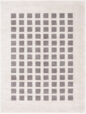 Livabliss Fossay Art Deco Shag Rug Plush Polyester High Pile Accent for Entryway Floors Light Beige, Ch 5'3" x 7' FSG2321-537