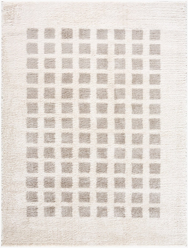 Livabliss Fossay Art Deco Shag Rug Turkish Woven Polyester High Pile Bedroom Accent Light Beige, Me 2' x 2'11" FSG2322-2211