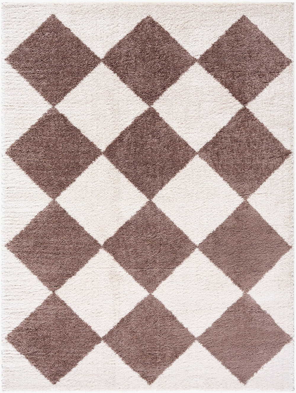 Livabliss Fossay Plush Polyester Shag Rug Art Deco Machine Woven Soft High Pile Floor Accent Light Beige, Da 6'7" x 9' FSG2323-679