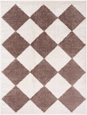 Livabliss Fossay Plush Polyester Shag Rug Art Deco Machine Woven Soft High Pile Floor Accent Light Beige, Da 6'7" x 9' FSG2323-679