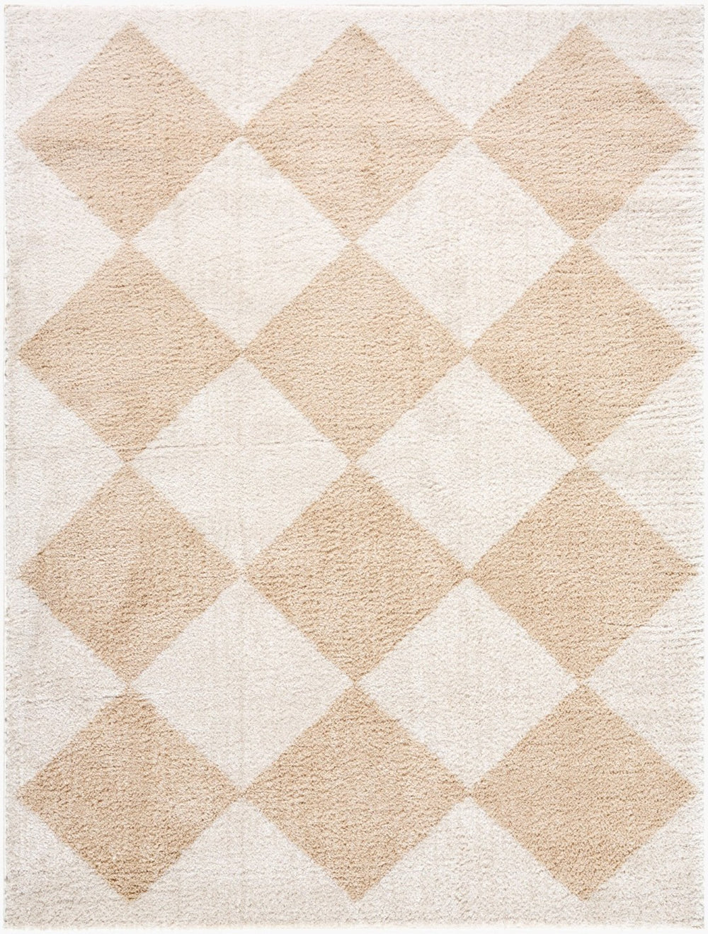 Livabliss Fossay Art Deco High Pile Shag Polyester Rug for Entryways and Cozy Reading Nooks Light Beige, Be 2' x 2'11" FSG2324-2211