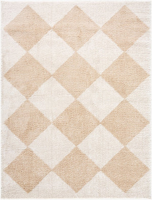 Livabliss Fossay Art Deco High Pile Shag Polyester Rug for Entryways and Cozy Reading Nooks Light Beige, Be 2' x 2'11" FSG2324-2211