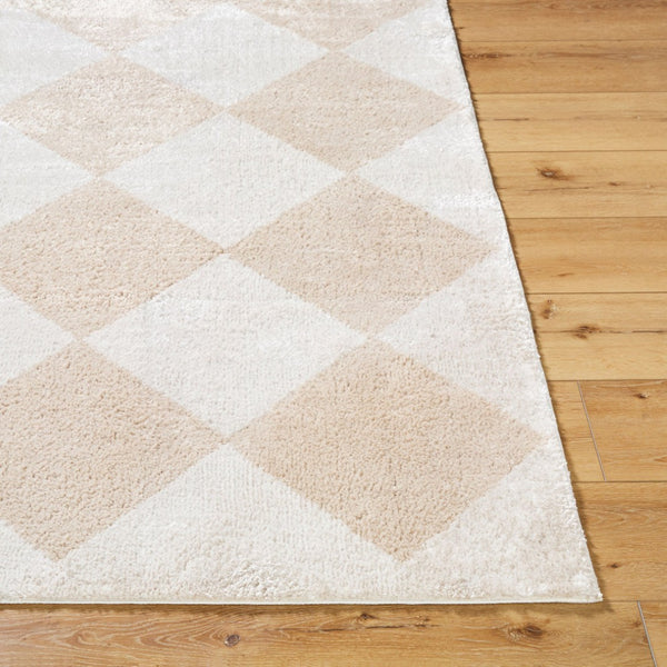 Livabliss Fossay Art Deco High Pile Shag Polyester Rug for Entryways and Cozy Reading Nooks Light Beige, Be 2' x 2'11" FSG2324-2211