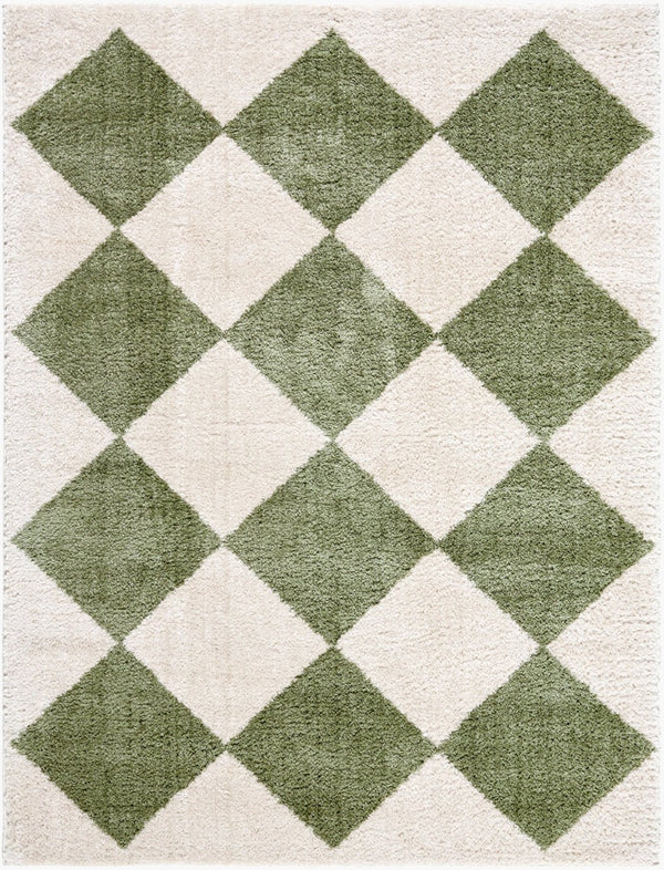 Livabliss Fossay Art Deco Shag Area Rug Plush Polyester Pile Woven in Turkey for Modern Rooms Light Beige, Gr 7'10" x 10' FSG2325-71010