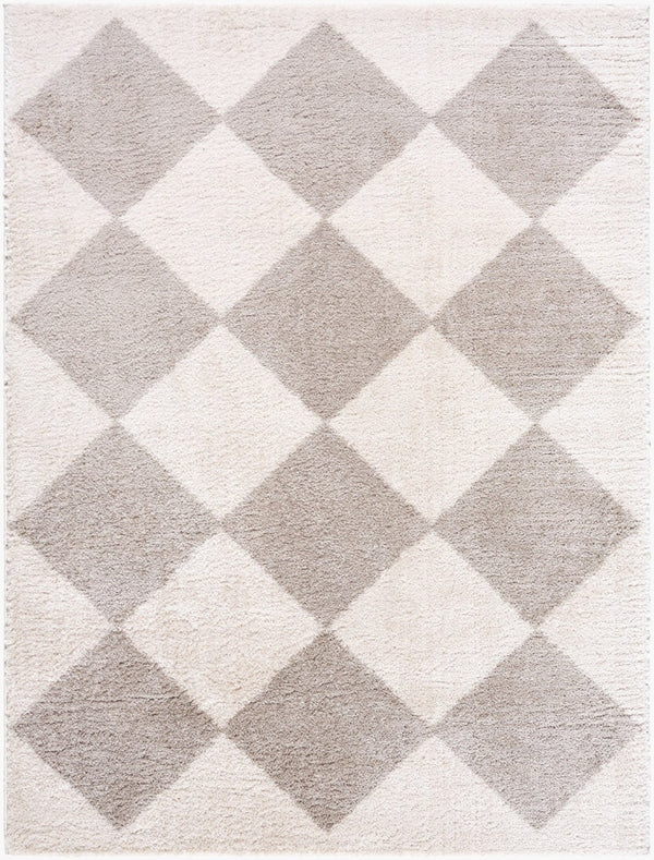Livabliss Fossay Art Deco High Pile Shag Rug Soft Polyester Entryway Accent Machine Woven Turkey Light Beige, Me 2' x 2'11" FSG2327-2211