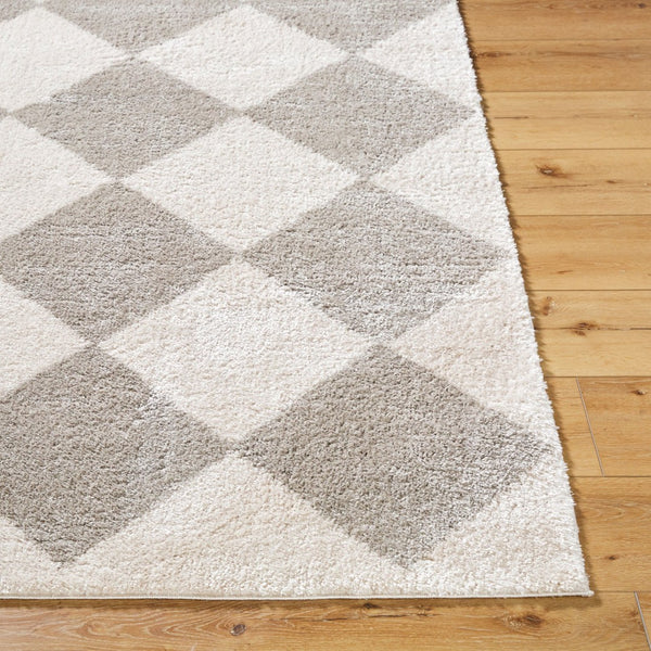 Livabliss Fossay Art Deco High Pile Shag Rug Soft Polyester Entryway Accent Machine Woven Turkey Light Beige, Me 2' x 2'11" FSG2327-2211