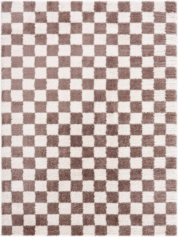 Livabliss Fossay Art Deco High Pile Polyester Shag Rug Woven in Turkey for Entryways Light Beige, Da 5'3" x 7' FSG2328-537