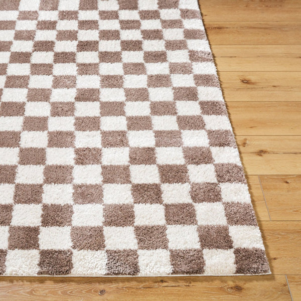 Livabliss Fossay Art Deco High Pile Polyester Shag Rug Woven in Turkey for Entryways Light Beige, Da 2'7" x 7'3" FSG2328-2773