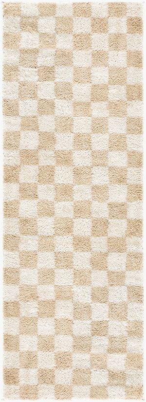 Livabliss Fossay Art Deco Shag Rug Soft Polyester Pile Machine Woven Accent for Any Room Light Beige, Be 2'7" x 7'3" FSG2329-2773