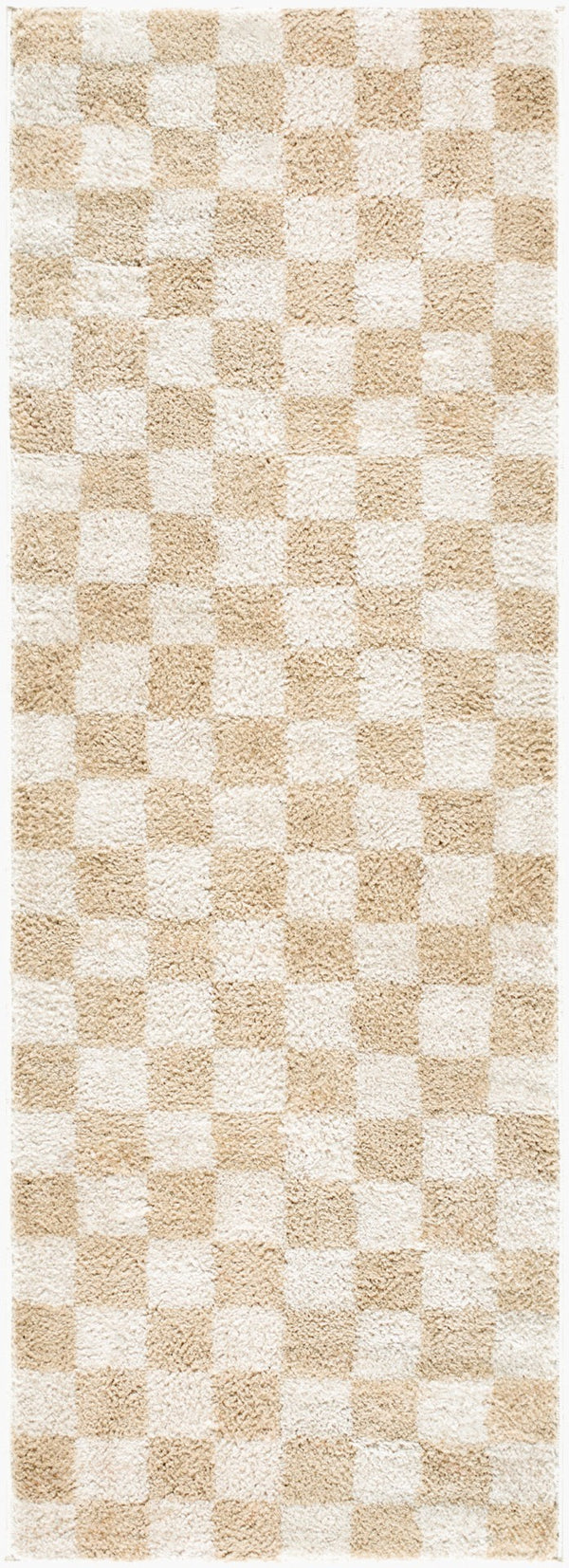 Livabliss Fossay Art Deco Shag Rug Soft Polyester Pile Machine Woven Accent for Any Room Light Beige, Be 2'7" x 7'3" FSG2329-2773