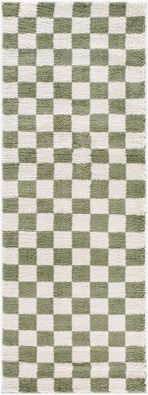 Livabliss Fossay Art Deco High Pile Shag Rug Soft Polyester Accent for Bedroom or Entryway Light Beige, Gr 2'7" x 7'3" FSG2330-2773