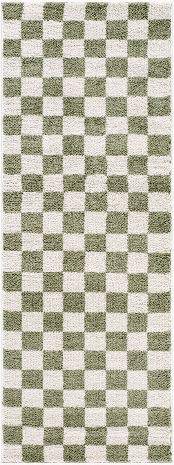 Livabliss Fossay Art Deco High Pile Shag Rug Soft Polyester Accent for Bedroom or Entryway Light Beige, Gr 2'7" x 7'3" FSG2330-2773