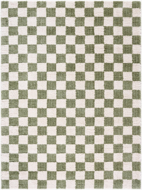 Livabliss Fossay Art Deco High Pile Shag Rug Soft Polyester Accent for Bedroom or Entryway Light Beige, Gr 6'7" x 9' FSG2330-679