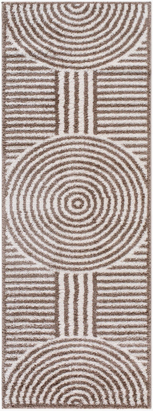 Livabliss Fossay High Pile Shag Area Rug Machine Woven Polyester for Bedroom or Bathroom Warmth Light Beige, Da 2'7" x 7'3" FSG2331-2773