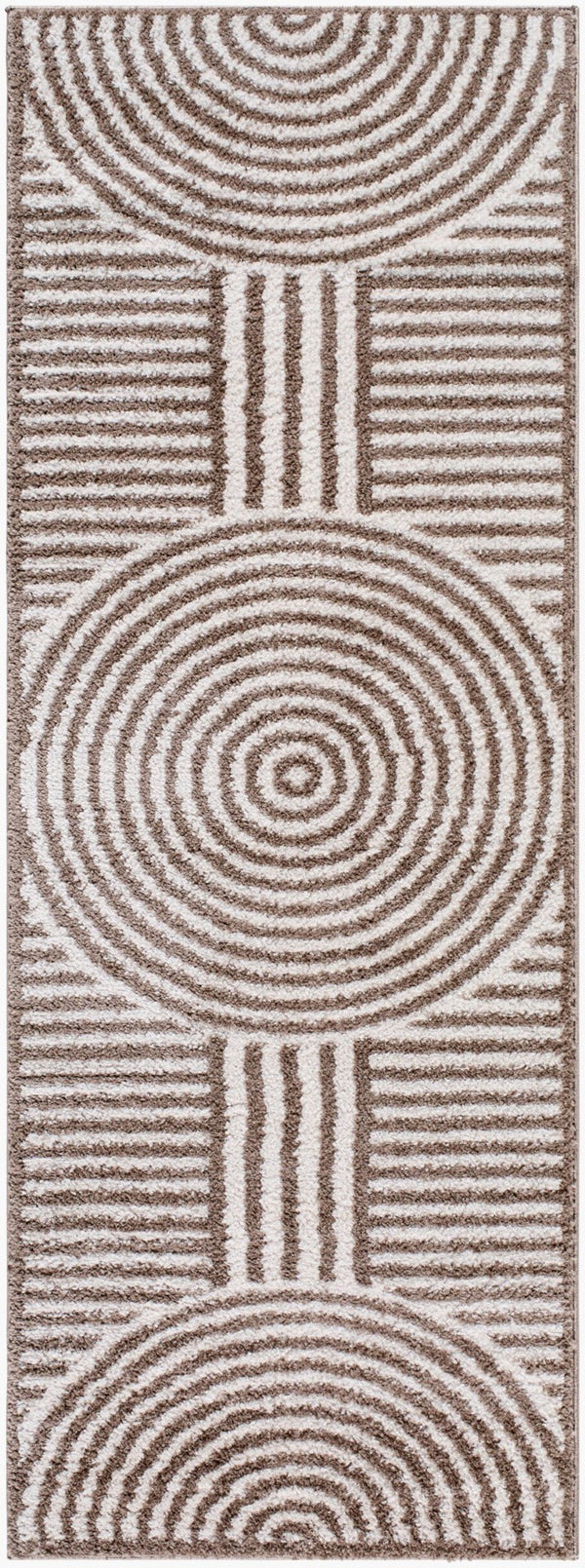 Livabliss Fossay High Pile Shag Area Rug Machine Woven Polyester for Bedroom or Bathroom Warmth Light Beige, Da 2'7" x 7'3" FSG2331-2773
