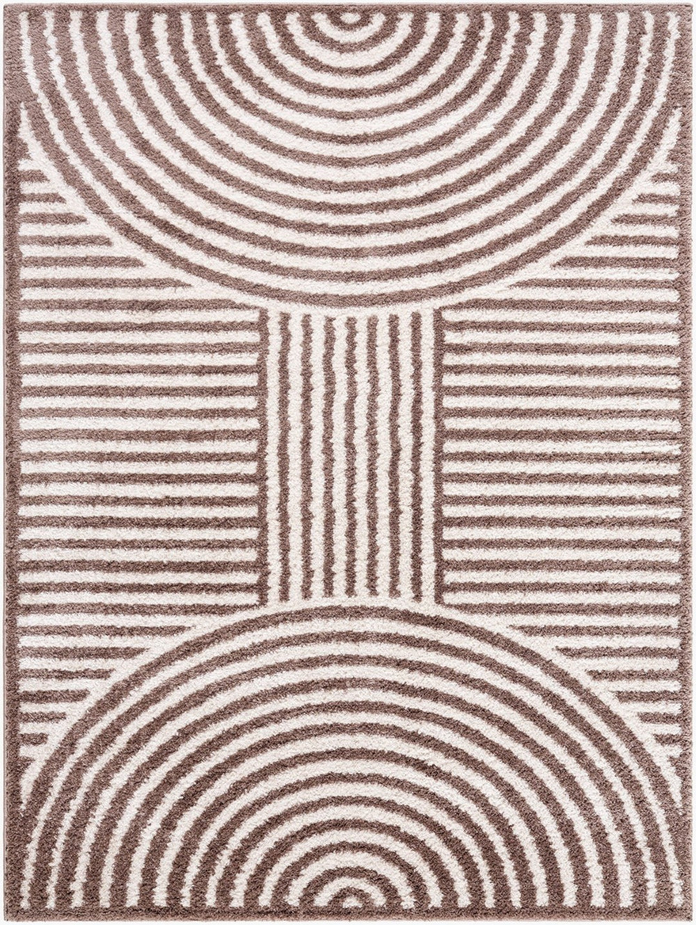 Livabliss Fossay High Pile Shag Area Rug Machine Woven Polyester for Bedroom or Bathroom Warmth Light Beige, Da 6'7" x 9' FSG2331-679