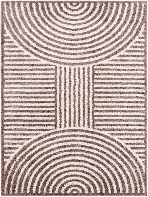 Livabliss Fossay High Pile Shag Area Rug Machine Woven Polyester for Bedroom or Bathroom Warmth Light Beige, Da 6'7" x 9' FSG2331-679